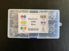 Load image into Gallery viewer, Plastic box with LEDs inside and label with colors on the top
