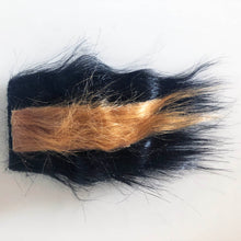 Load image into Gallery viewer, A small square of black fur with a separate piece of brown down the middle
